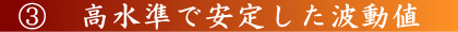 高水準で安定した波動値